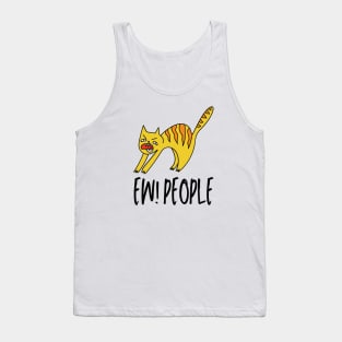 Ew People Cat, Funny Introvert Cat Lover Design Tank Top